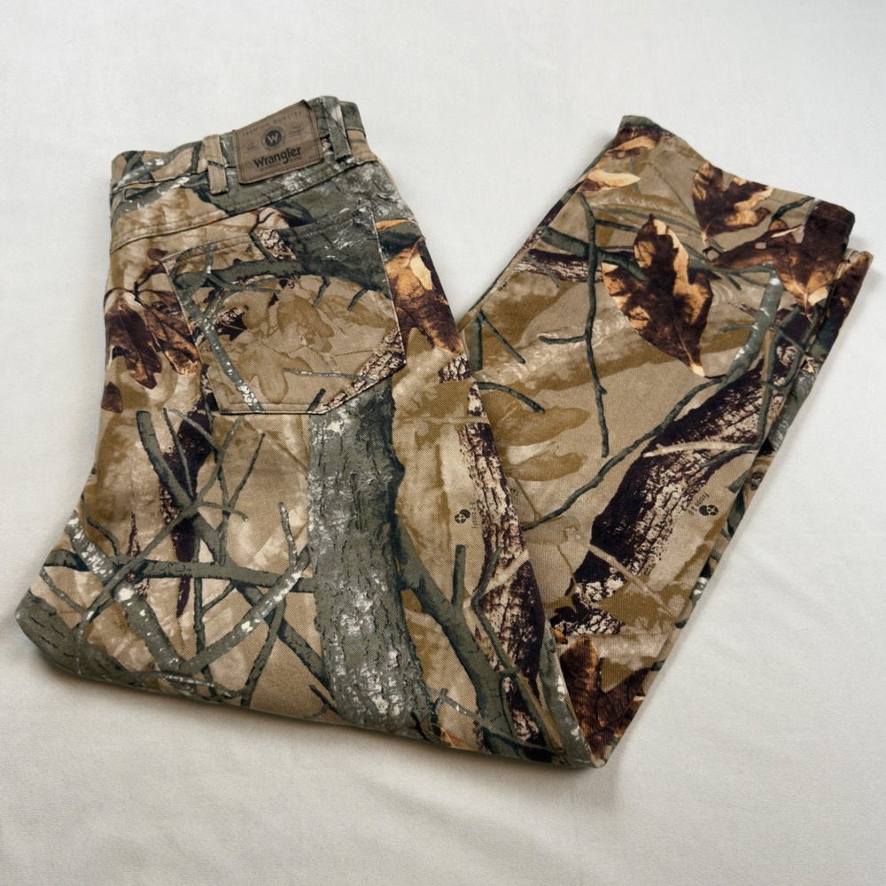 Wrangler‎ Mens Authentic Real Tree Camo Double Knee Pants 38x30 97GR1FS Brown